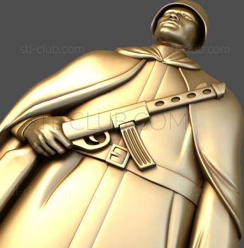 3D model Soldier with a submachine gun (STL)